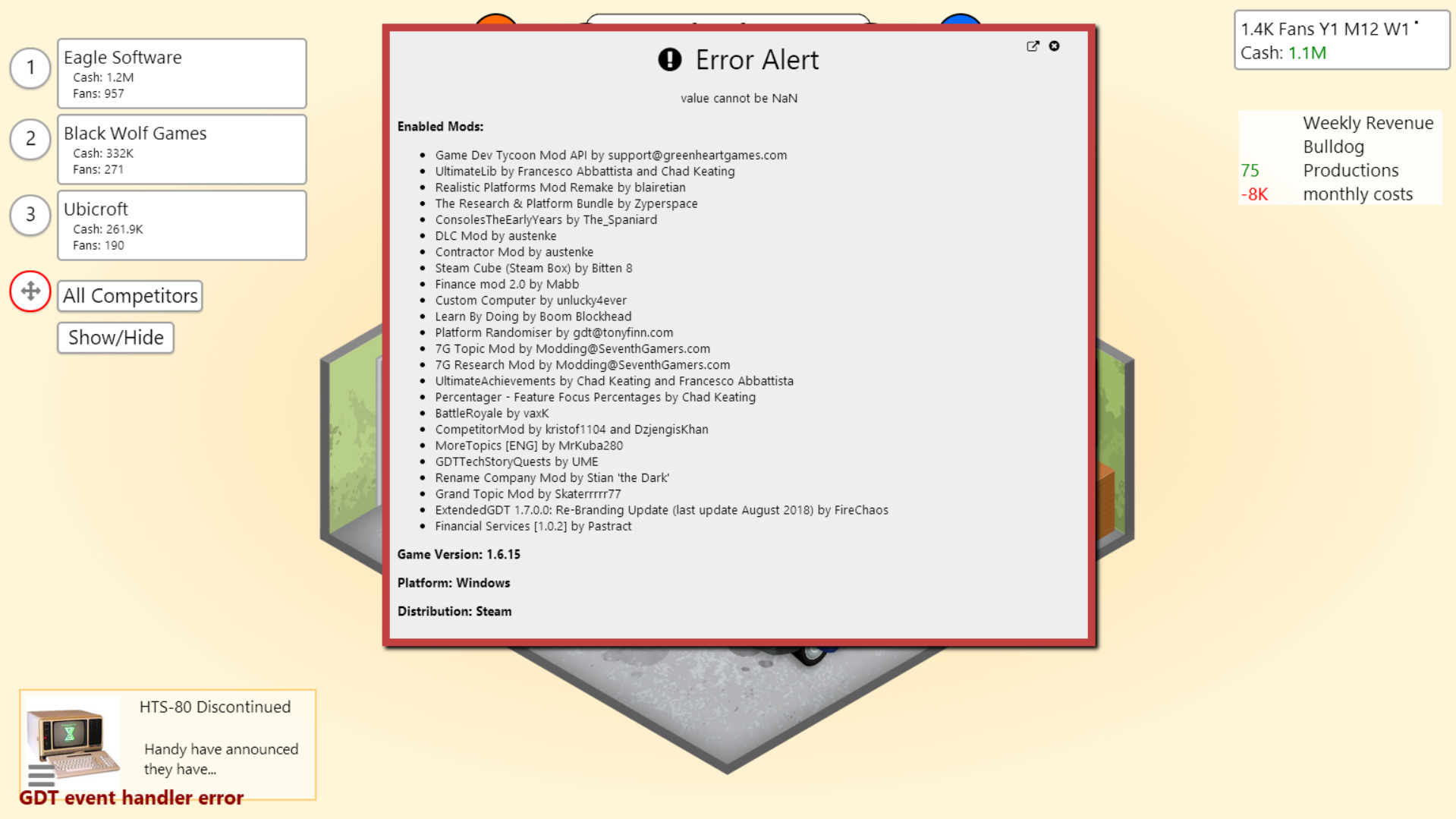 Error value cannot be NaN - bug - Greenheart Games Forum