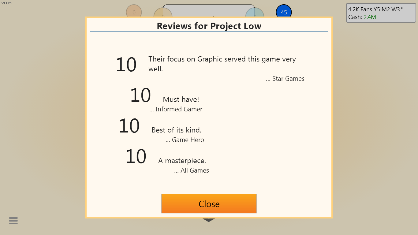 Perfect 10 Rating - Game Dev Tycoon - Greenheart Games Forum